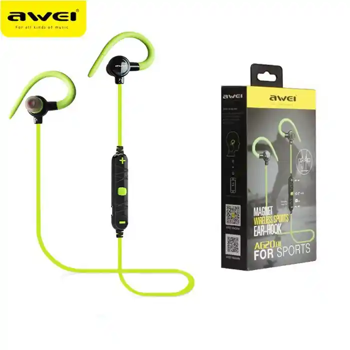 Awei A620BL Wireless Bluetooth Earphone Magnet Sports Ear-Hook Headphone with Microphone Noise Cancelling
